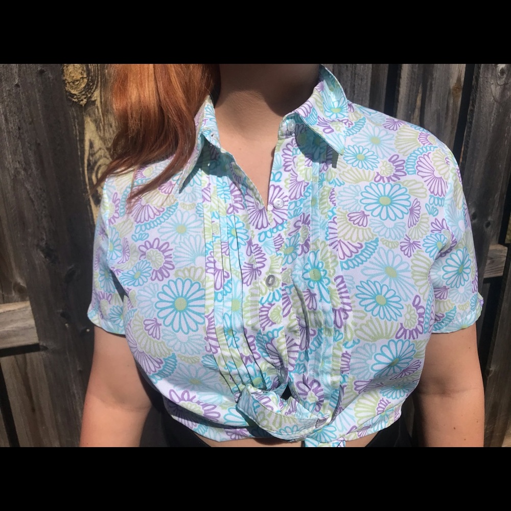 70s floral top